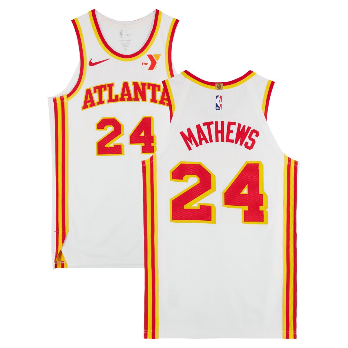 Garrison Mathews Atlanta Hawks Game-Used #24 White Nike Jersey vs. Orlando Magic on April 13, 2025 - Size 46+4