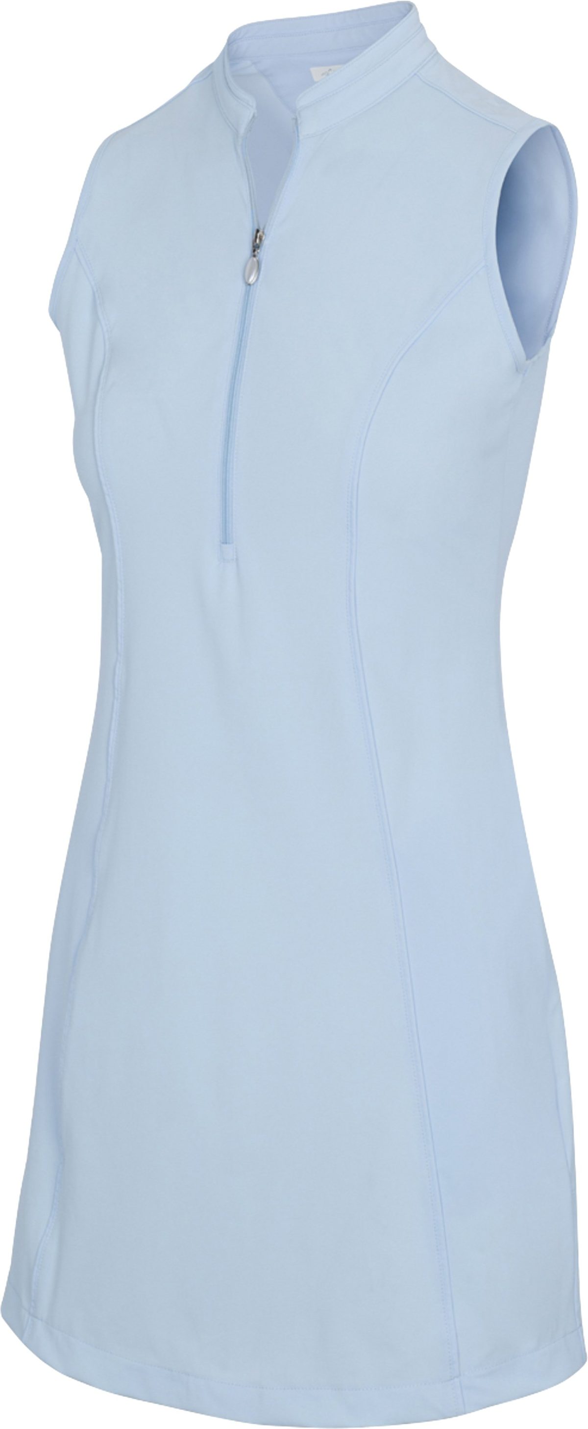 Greg Norman Womens Tech Warp-Knit Sleeveless Zip Golf Dress - Blue, Size: Large