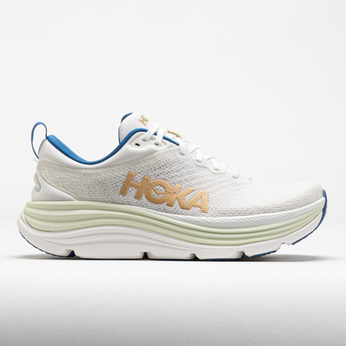 HOKA Gaviota 5 Men's Running Shoes Frost/Gold Size 9.5 Width D - Medium
