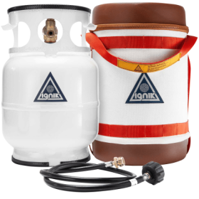 Ignik Gas Growler Deluxe Refillable Propane Tank Kit with Adaptor - White