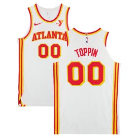 Jacob Toppin Atlanta Hawks Game-Used #00 White Nike Jersey vs. Orlando Magic on April 13, 2025 - Size 50+4