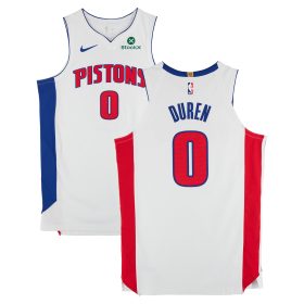 Jalen Duren Detroit Pistons Game-Used #0 White Nike Jersey vs. New York Knicks on April 21, 2025 - Round 1 Game 2 - Size 50+4
