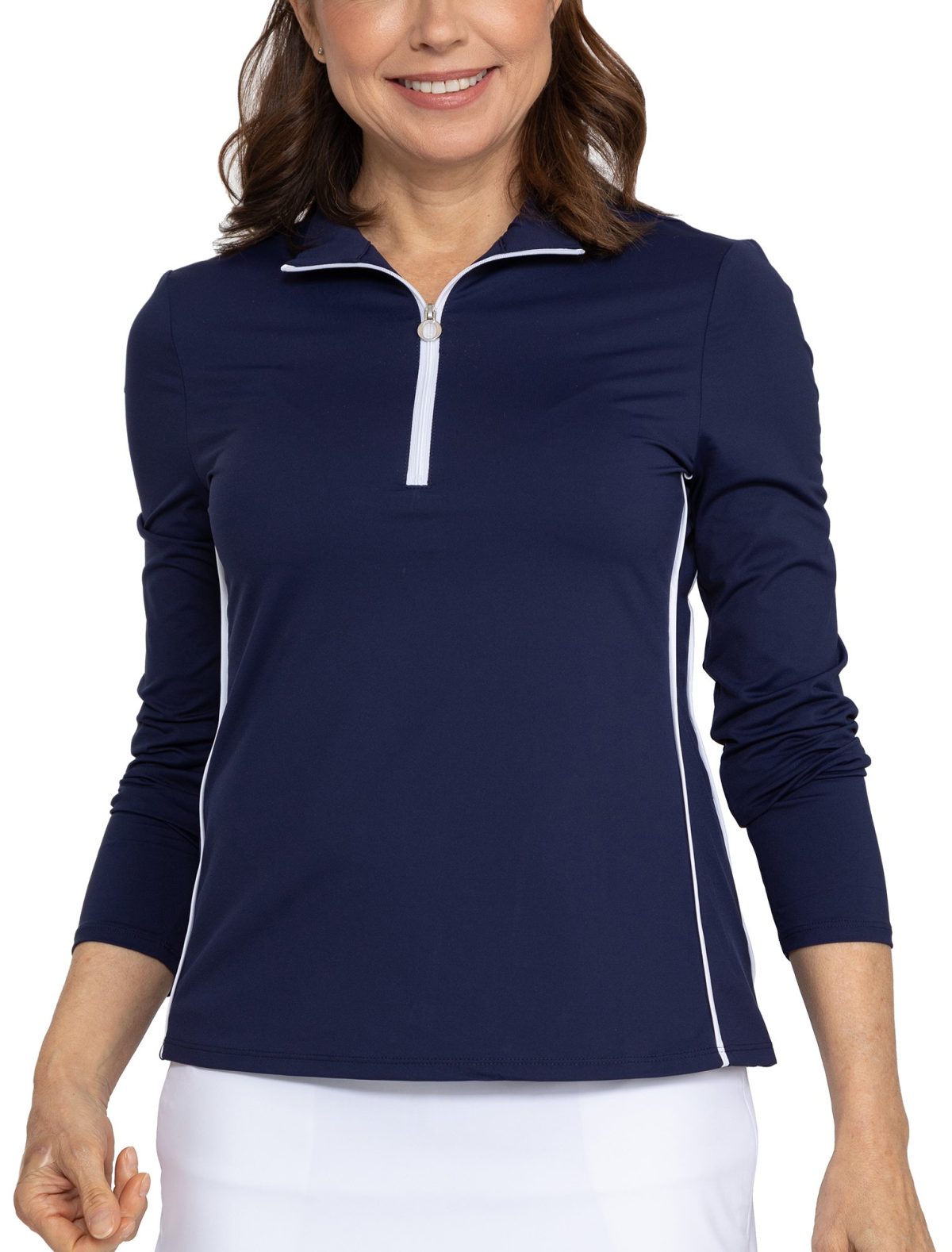 KINONA Womens Keep it Covered Layering Long Sleeve Golf Top - Blue, Size: Small