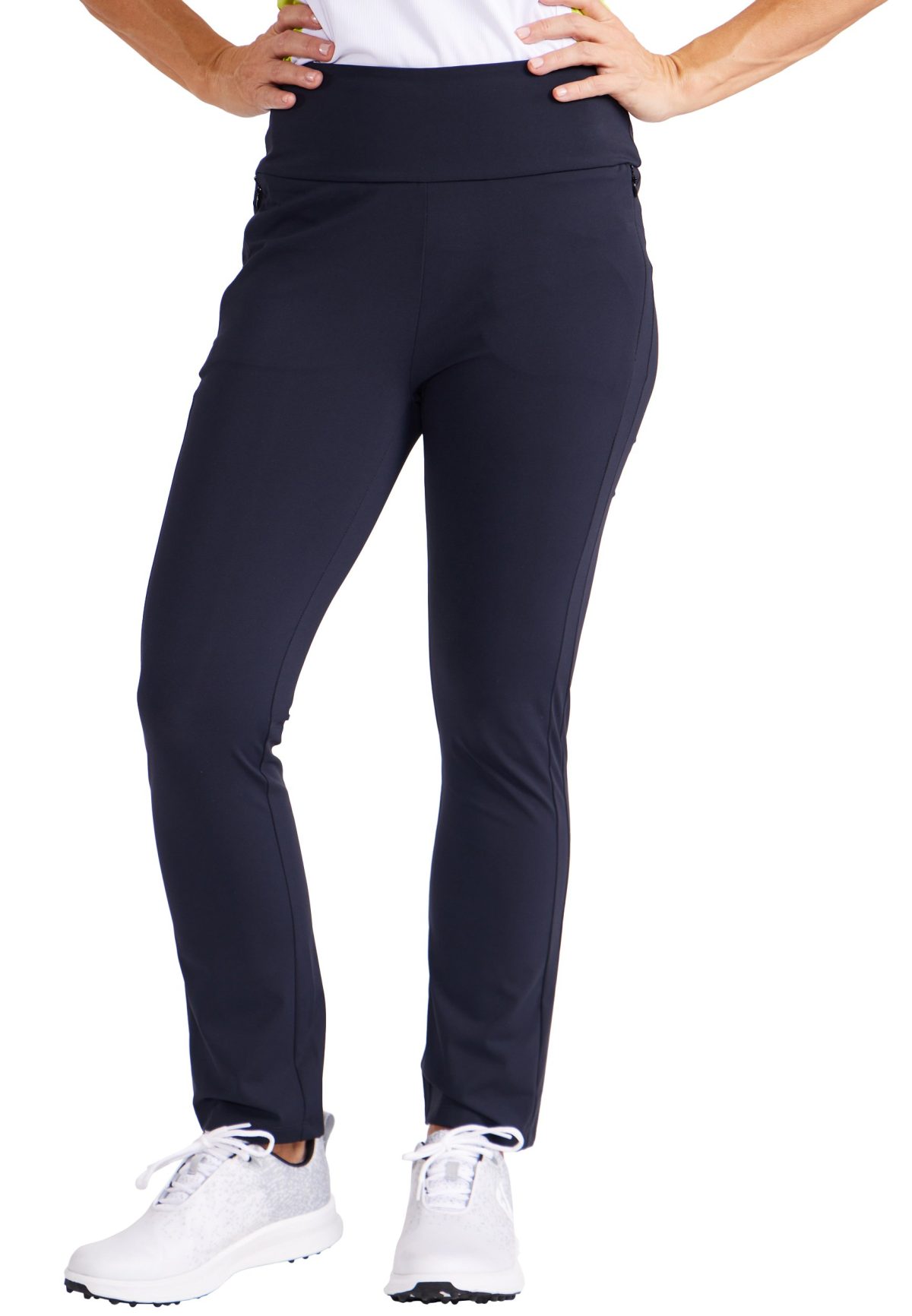 KINONA Womens Smooth Your Waist Crop Golf Pants - Black, Size: X-Large