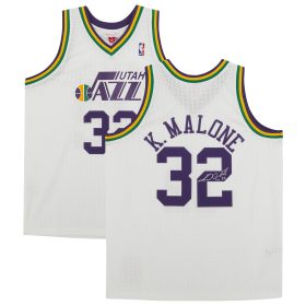 Karl Malone Utah Jazz Autographed Mitchell & Ness 1991-92 Hardwood Classics Jersey