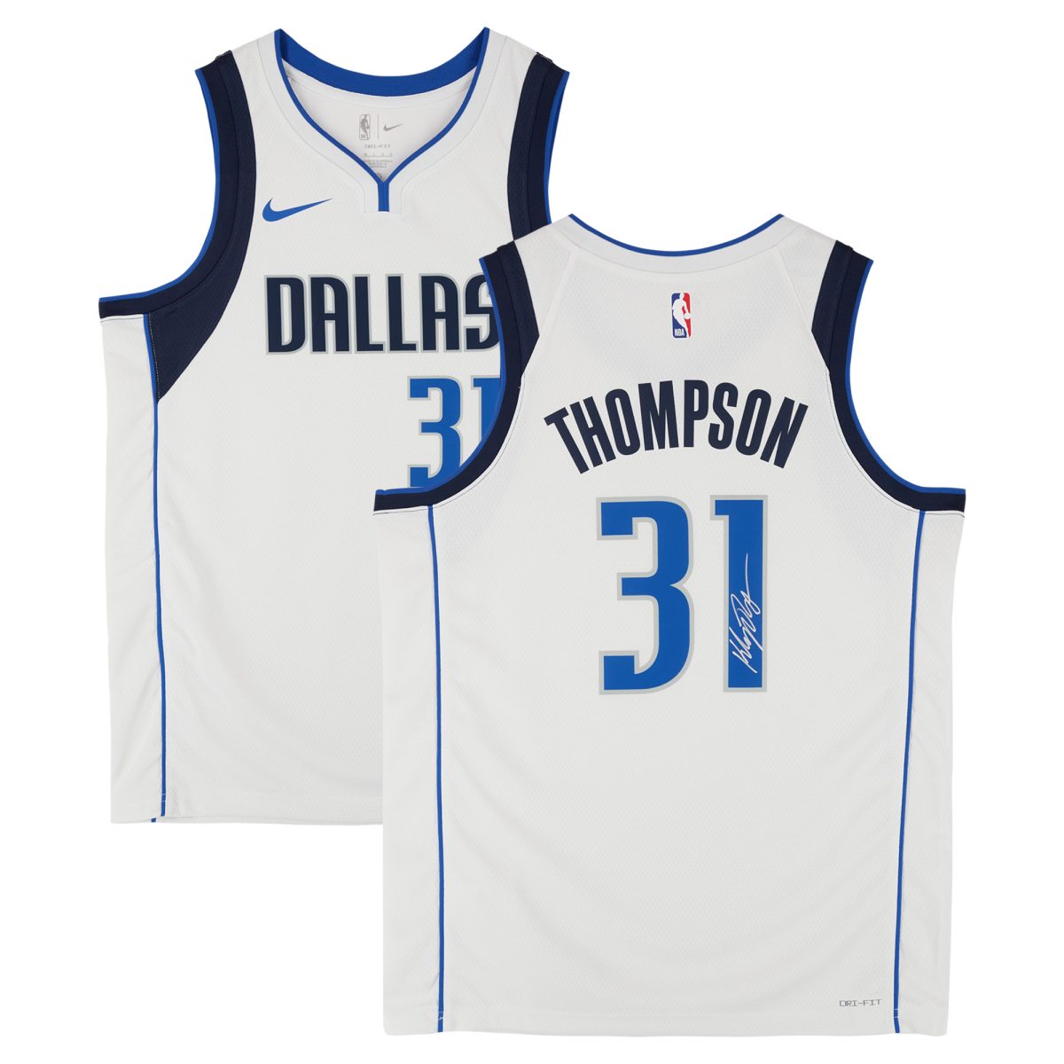 Klay Thompson Dallas Mavericks Autographed White Nike Association Edition Swingman Jersey