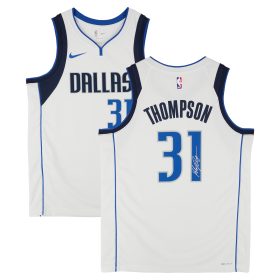 Klay Thompson Dallas Mavericks Autographed White Nike Association Edition Swingman Jersey
