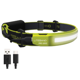 LITEBAND Pro 1000 Wide-Beam LED Rechargeable Headlamp - Hi-Vis Yellow