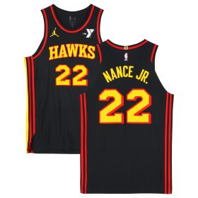 Larry Nance Jr. Atlanta Hawks Game-Used #22 Black Jordan Brand Jersey vs. Washington Wizards on November 15, 2024 - Size 52+4