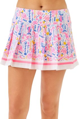 Lilly Pulitzer Womens UPF 50+ Luxletic Drewlyn 13 Inch Golf Skort - Pink, Size: 14