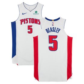 Malik Beasley Detroit Pistons Game-Used #5 White Nike Jersey vs. New York Knicks on April 24, 2025 - Round 1 Game 3 -Size 48+4