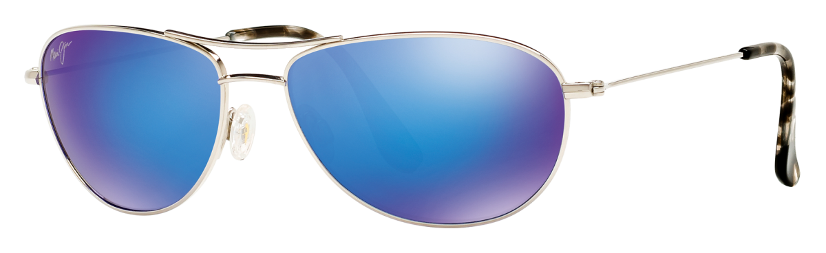 Maui Jim Baby Beach Polarized Sunglasses - Silver/Blue Hawaii Mirror - Medium