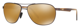 Maui Jim Castles Glass Polarized Sunglasses - Satin Dark Gunmetal/HCL Bronze - Large
