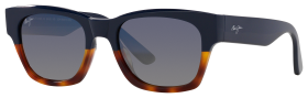 Maui Jim Valley Isle Glass Polarized Sunglasses - Navy Tortoise/Dual Blue to Silver Mirror