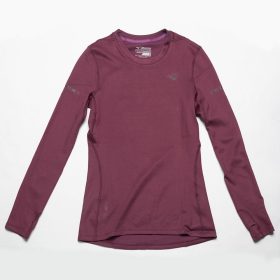 Mizuno Breath Thermo Long Sleeve Women's Running Apparel Red Plum, Size Large