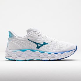 Mizuno Wave Sky 8 Women's Running Shoes White/Mercury Blue Size 9.5 Width B - Medium