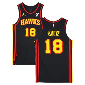 Mouhamed Gueye Atlanta Hawks Game-Used #18 Black Jordan Brand Jersey vs. Detroit Pistons on February 23, 2025 - Size 48+4