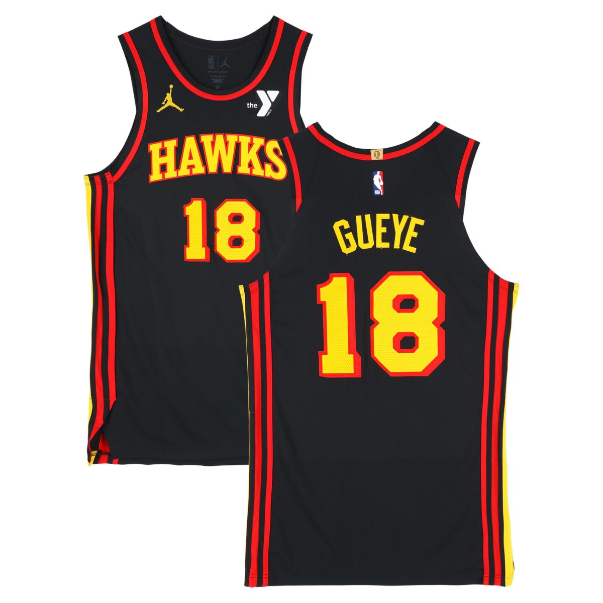 Mouhamed Gueye Atlanta Hawks Game-Used #18 Black Jordan Brand Jersey vs. New York Knicks on April 5, 2025 - Size 48+4
