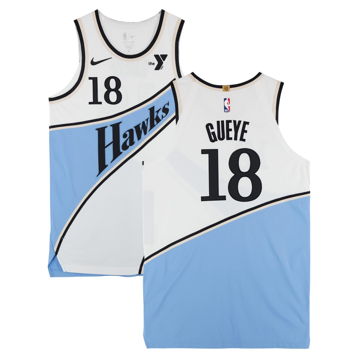 Mouhamed Gueye Atlanta Hawks Game-Used #18 White Nike City Edition Jersey vs. Golden State Warriors on March 22, 2025 - Size 48+4