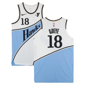 Mouhamed Gueye Atlanta Hawks Game-Used #18 White Nike City Edition Jersey vs. Golden State Warriors on March 22, 2025 - Size 48+4