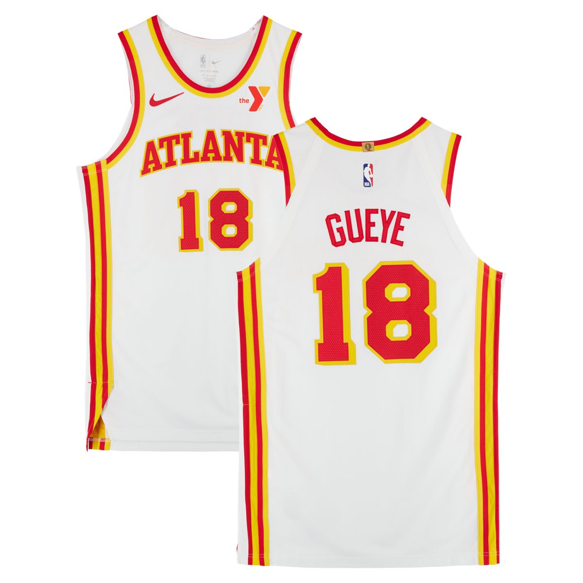 Mouhamed Gueye Atlanta Hawks Game-Used #18 White Nike Jersey vs. Orlando Magic on April 13, 2025 - Size 48+4