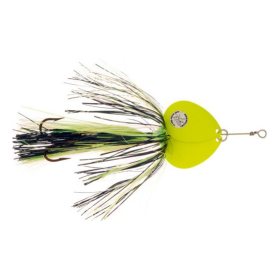 Musky Mayhem Tackle Double Showgirl Spinner - 7-1/2'' - Black Chartreuse/Chartreuse