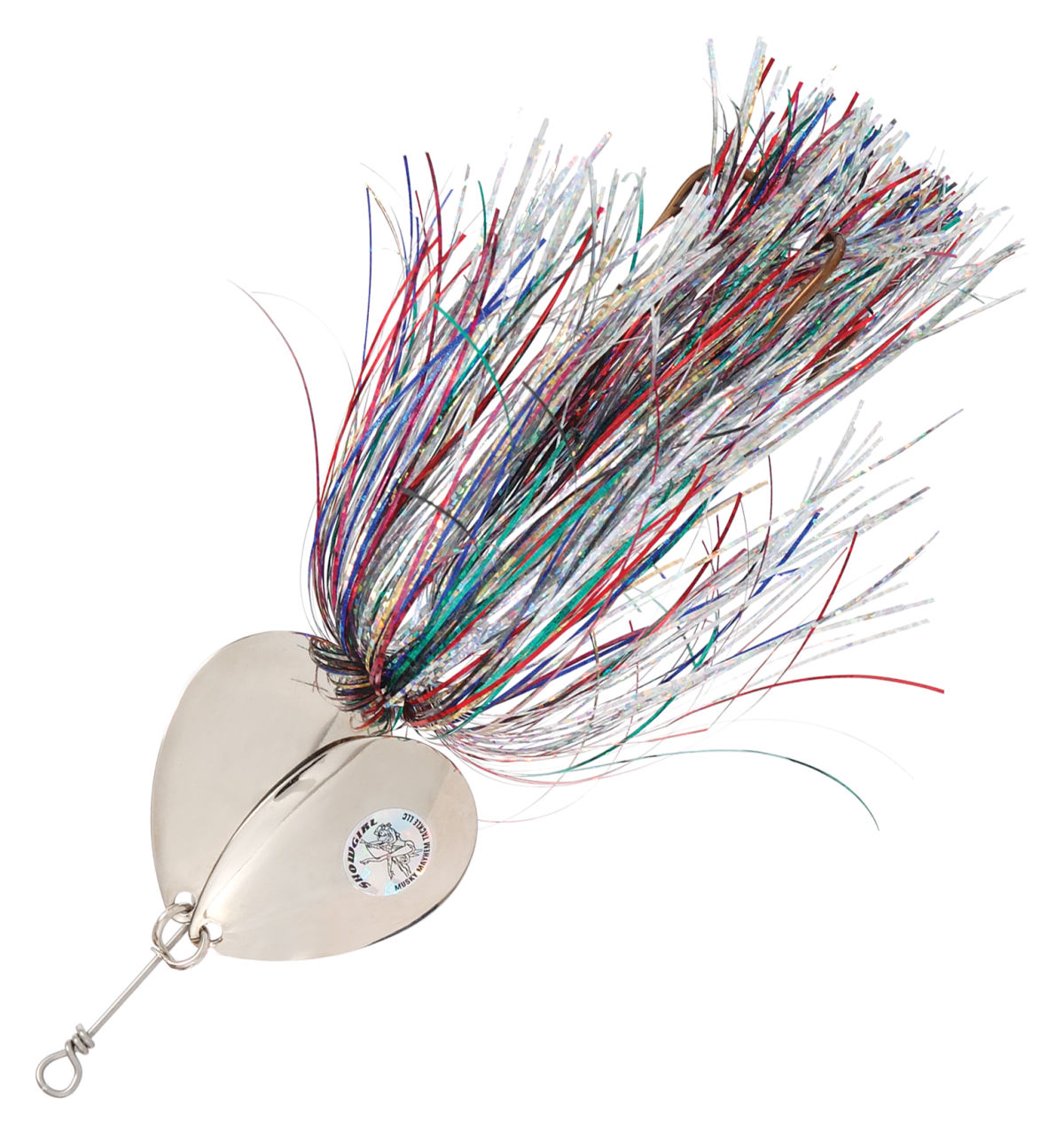 Musky Mayhem Tackle Double Showgirl Spinner - 7-1/2'' - Rainbow/Nickel