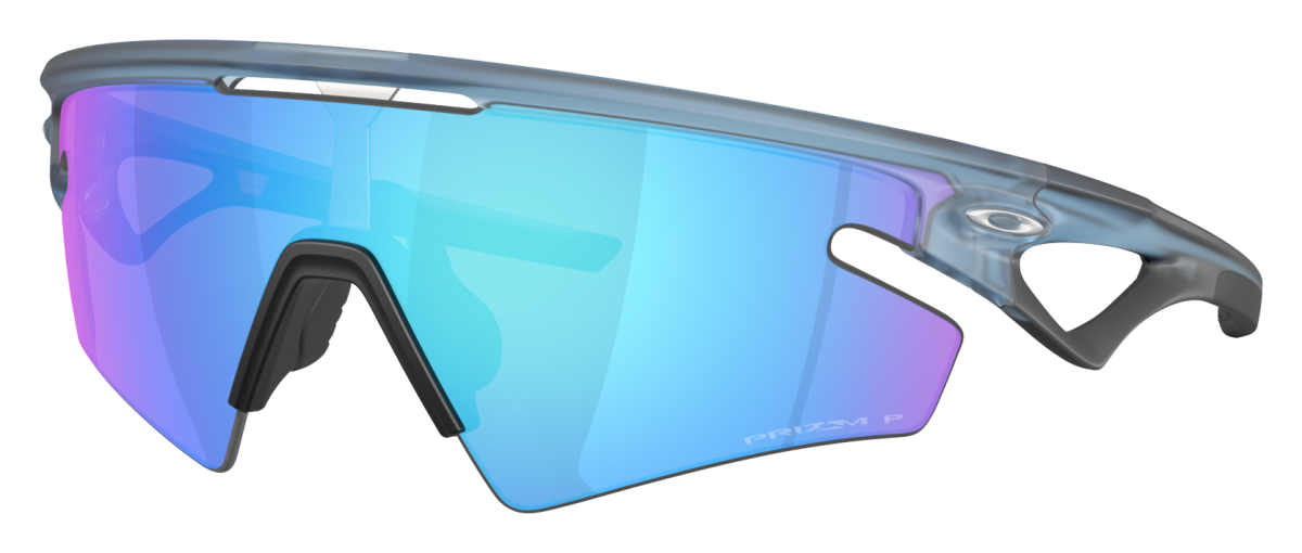 Oakley Sphaera Slash OO9499 Prizm Grey Mirror Polarized Sunglasses - Matte Transparent Stonewash/Prizm Sapphire Mirror
