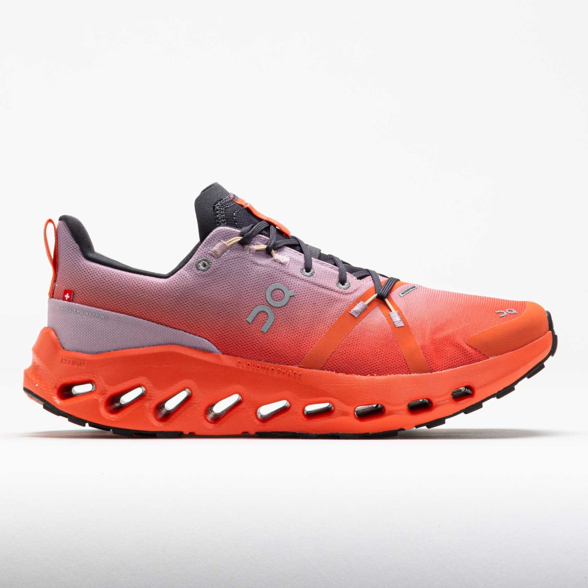 On Cloudsurfer Trail Waterproof Men's Trail Running Shoes Mauve/Flame Size 11.5 Width D - Medium