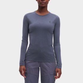 On Merino Long-T Women's Running Apparel Flint, Size XL