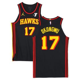 Onyeka Okongwu Atlanta Hawks Game-Used #17 Black Jordan Brand Jersey vs. New York Knicks on April 5, 2025 - Size 50+4