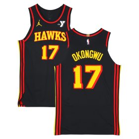 Onyeka Okongwu Atlanta Hawks Game-Used #17 Black Jordan Brand Jersey vs. Washington Wizards on November 15, 2024 - Size 50+4