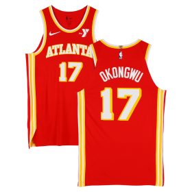 Onyeka Okongwu Atlanta Hawks Game-Used #17 Red Nike Jersey vs. Los Angeles Clippers on March 14, 2025 - Size 50+4