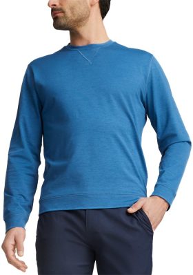 PUMA CLOUDPSUN Heather Crewneck Men's Golf Sweater - Blue, Size: Large