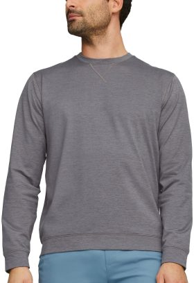 PUMA CLOUDPSUN Heather Crewneck Men's Golf Sweater - Grey, Size: Large