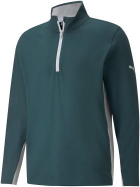 PUMA Gamer Men's Golf Quarter Zip Pullover - Green, Size: Medium