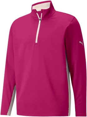 PUMA Gamer Men's Golf Quarter Zip Pullover - Pink, Size: Large