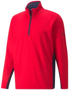 PUMA Gamer Men's Golf Quarter Zip Pullover - Red, Size: Large