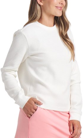 PUMA Womens Boulder Crew Golf Sweater - White, Size: Small