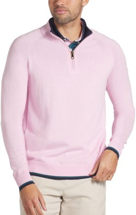 PUMA X AP Knit Quarter-Zip Men's Golf Pullover - Arnold Palmer Collection - Pink, Size: XXL