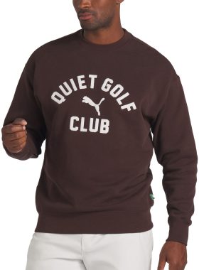 PUMA x Quiet Men's Golf Club Graphic Crewneck Men's Golf Sweater - Brown, Size: Large