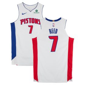 Paul Reed Detroit Pistons Game-Used #7 White Nike Jersey vs. New York Knicks on April 21, 2025 - Round 1 Game 2 - Size 50+4