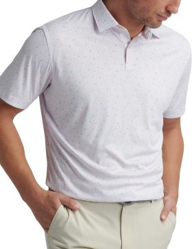 Peter Millar Featherweight Honeycomb Men's Golf Polo - White, Size: Large