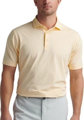 Peter Millar Jubilee Performance Jersey Men's Golf Polo - Yellow, Size: XXL
