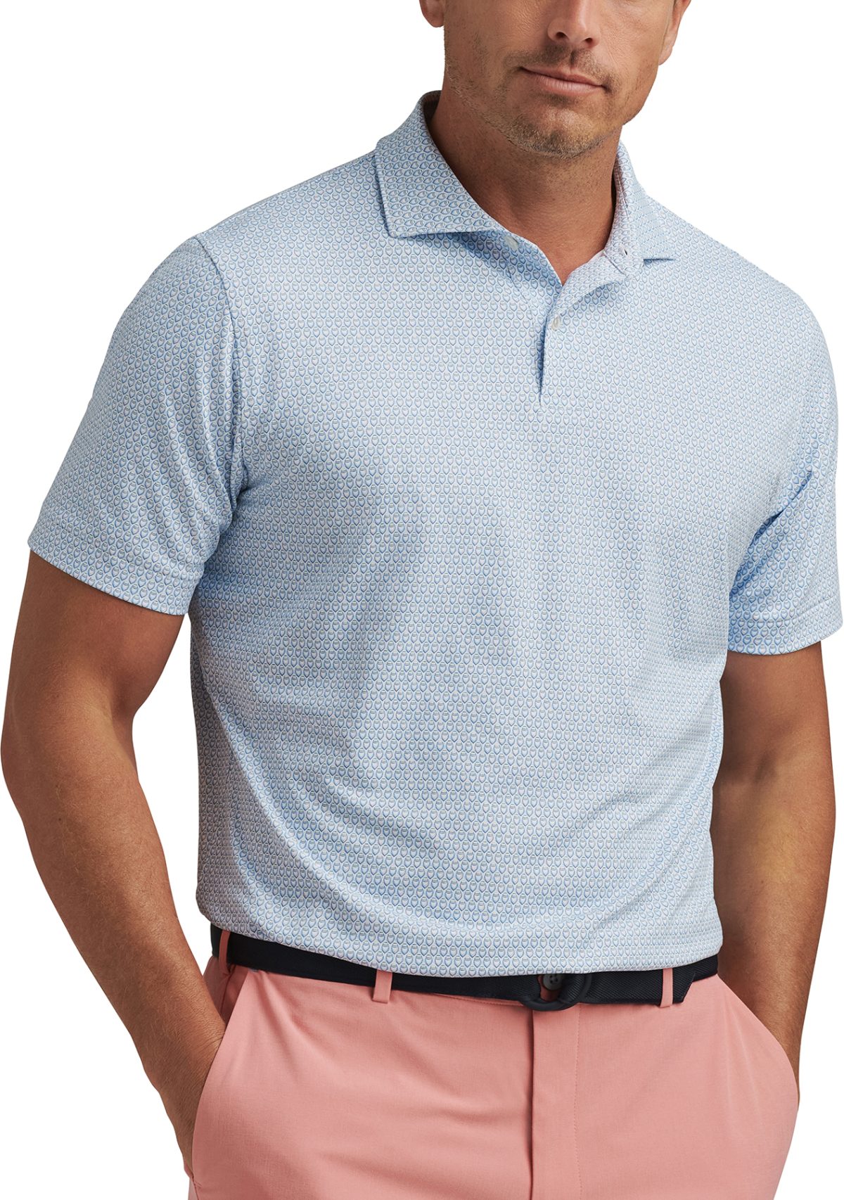 Peter Millar Palermo Performance Jersey Men's Golf Polo - White, Size: Large
