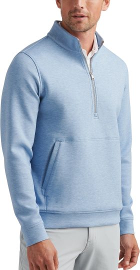 Peter Millar Winsome Half-Zip Men's Golf Pullover - Blue, Size: Large