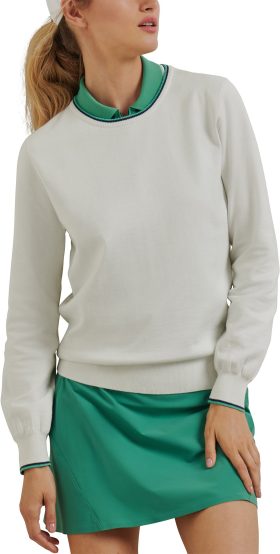 Peter Millar Womens Coolspun Cotton Crewneck Golf Sweater - WHITE - S