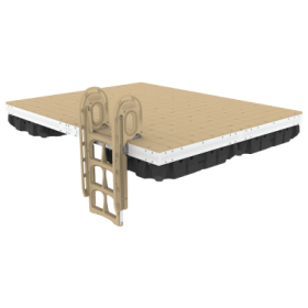 PlayStar Aluminum Floating Swim Raft with Resin Top - Raft w/Ladder