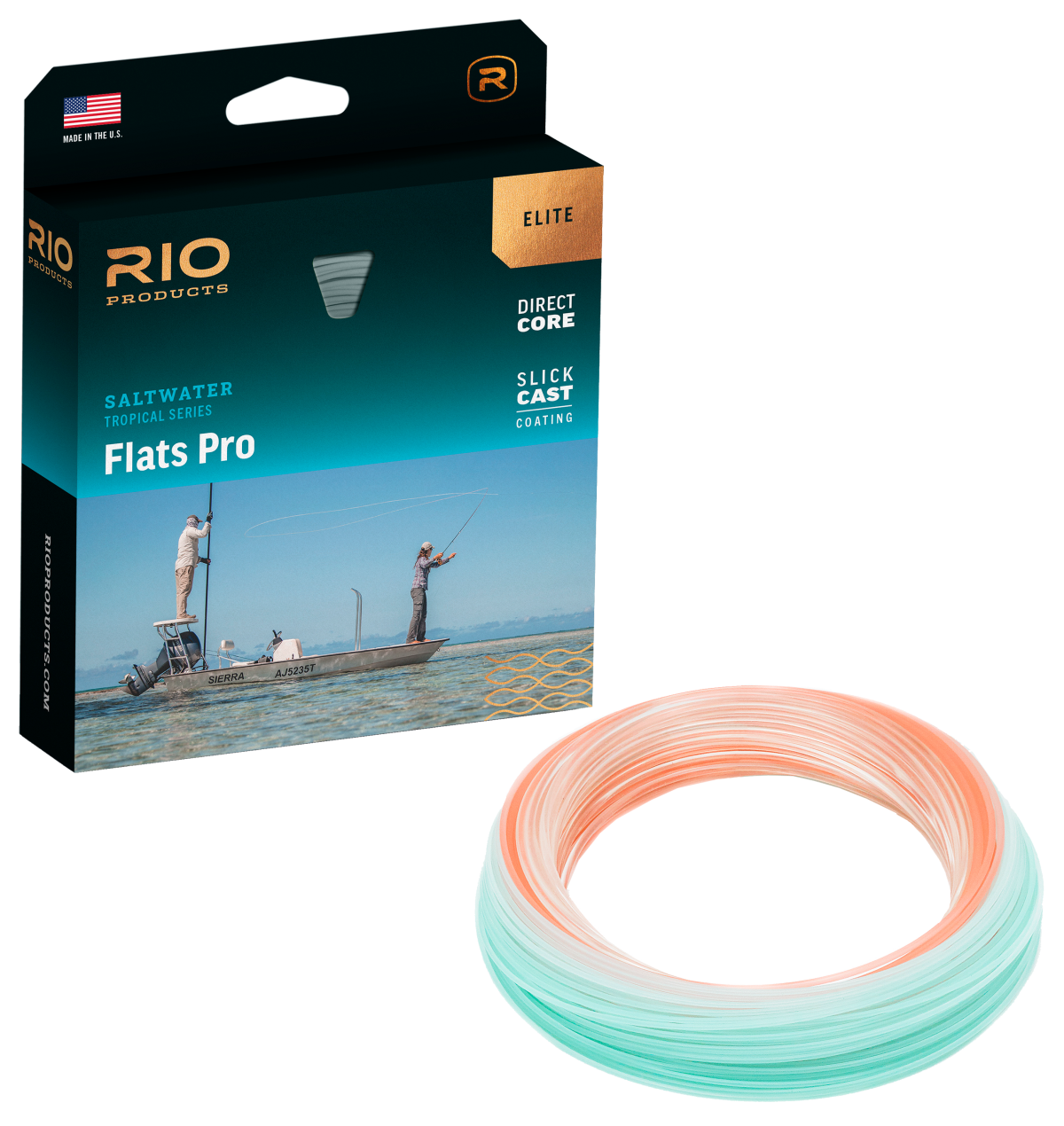 RIO Elite Flats Pro Intermediate Sinking Fly Line - Clear/Trans Orange/Trans Aqua - 10