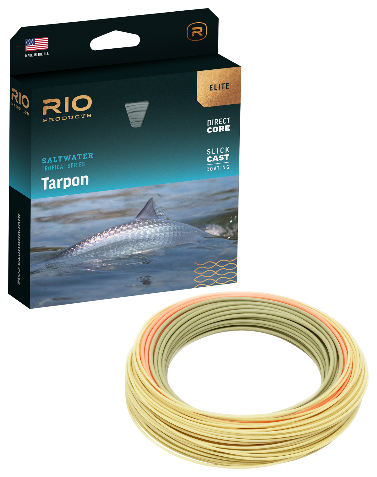 RIO Elite Tarpon Fly Line - Sea Grass/Orange/Sand - 11